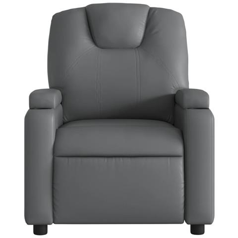 Poltrona Reclinabile Elettrica Grigia in Similpelle - Foto 9