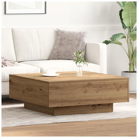 Tavolino da caffè Rovere Artigianale 80x80x31 cm Legno massello - Foto 2