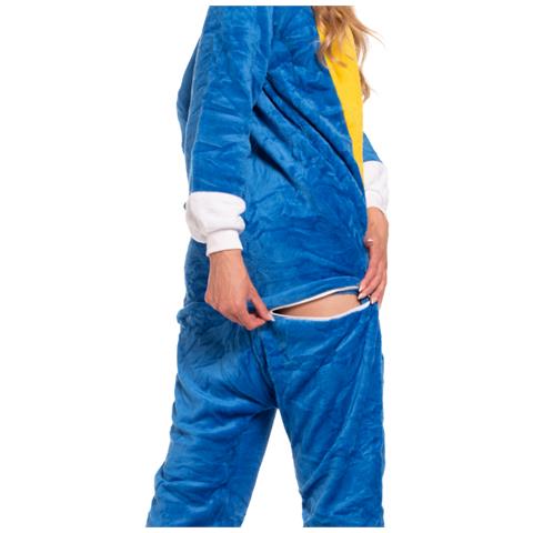 Pigiama Da Donna Tuta Kigurumi Onesie Costume Sonic Blu 165-175 L - Foto 2