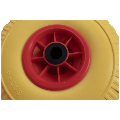 Ruota Per Carrelli Gialla In Poliuretano 3.00x4” Portata 50kg Ø 250mm - Foto 5