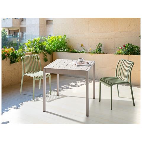 Tavolo Da Pranzo Da Giardino Bartica 81 Cm 84 Cm Beige - Foto 1