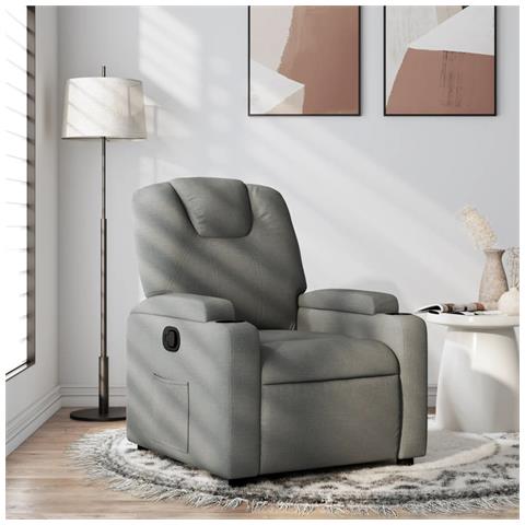 Poltrona reclinabile in tessuto grigio scuro - Foto 2