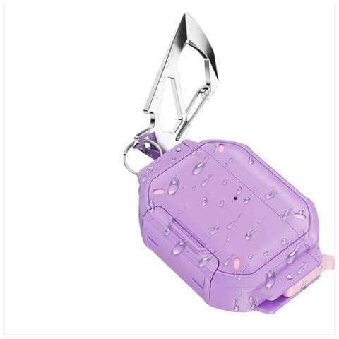 Custodia Protettiva In Tpu Con Penna Per La Pulizia Compatibile Con Apple Airpods Pro 3 - Antiurto E Impermeabile Purple - Foto 2