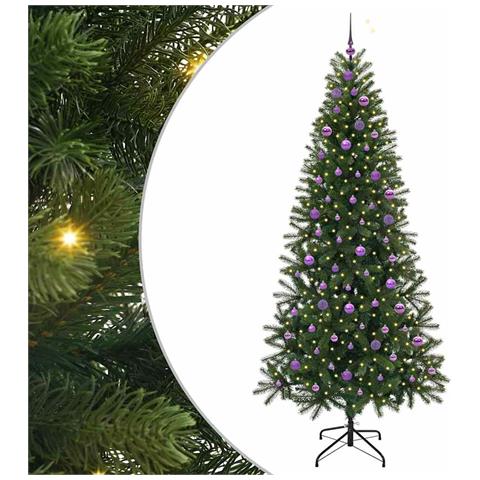 Albero di Natale artificiale con 300 LED Verde 240 cm PE e PVC - Foto 1