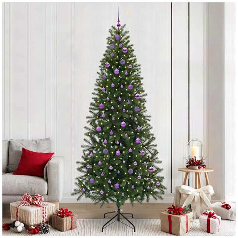 Albero di Natale artificiale con 300 LED Verde 240 cm PE e PVC - Foto 2