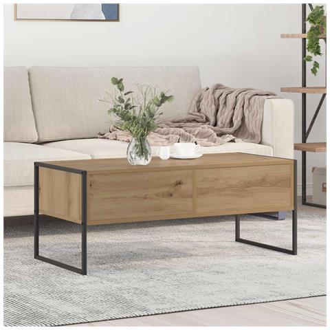 Tavolino da salotto Rovere Artigianale 100 x 46 x 40 cm - Foto 2