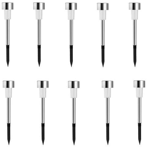 Luci Solari Da Giardino In Acciaio Inox 4.5cm Luce Bianca (confezione Da 10) - Illuminazione Esterna Per Giardino E Paesaggio - Foto 1