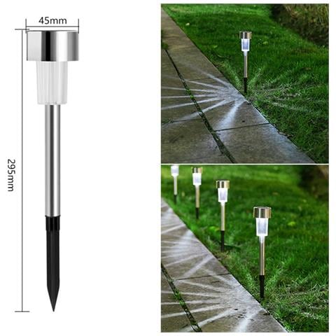 Luci Solari Da Giardino In Acciaio Inox 4.5cm Luce Bianca (confezione Da 10) - Illuminazione Esterna Per Giardino E Paesaggio - Foto 2