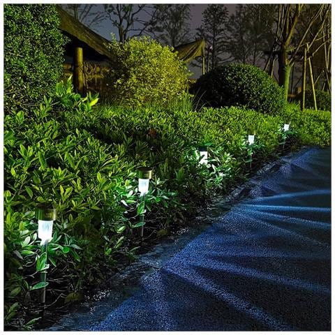 Luci Solari Da Giardino In Acciaio Inox 4.5cm Luce Bianca (confezione Da 10) - Illuminazione Esterna Per Giardino E Paesaggio - Foto 6
