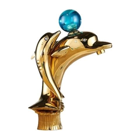 Rubinetto per lavabo da bagno, Blackswan, tipo M253 Delfin, modello oro, misura 25,5 cm - Foto 1