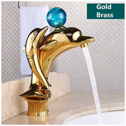 Rubinetto per lavabo da bagno, Blackswan, tipo M253 Delfin, modello oro, misura 25,5 cm - Foto 2