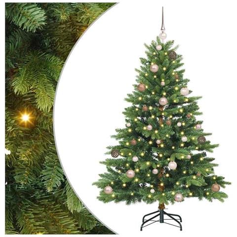 Albero di Natale artificiale con 150 LED Verde 150 cm PE e PVC - Foto 1