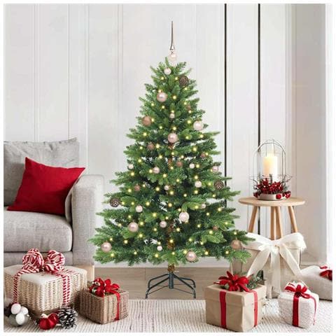 Albero di Natale artificiale con 150 LED Verde 150 cm PE e PVC - Foto 2