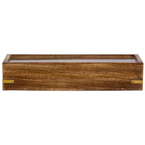 Gioco Di Bowling (10 Pezzi + 2 Palline) In Scatola Di Legno Marrone 25,5x7x5h - Foto 2