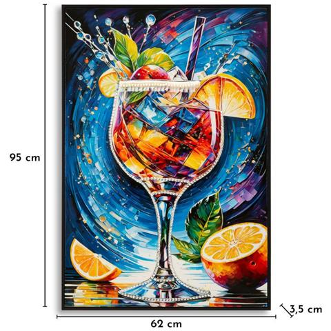 Stampa Su Tela Con Cornice Cocktail 1-multicolore-tessuto-62x3,5x92 Cm - Foto 7