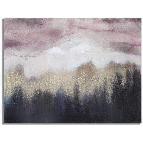 Dipinto Su Tela Pink Mountain Astratto Rosa, Bianco E Nero 80x60 Cm - Foto 1