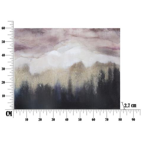 Dipinto Su Tela Pink Mountain Astratto Rosa, Bianco E Nero 80x60 Cm - Foto 6