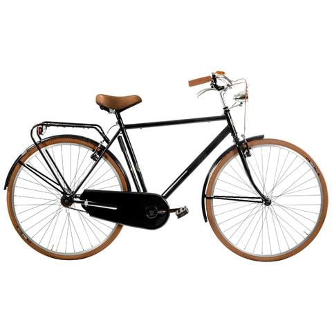 Bici Misura 28 Uomo Linea Olanda Retro Bicicletta City Bike Senza Cambio Manubrio Alluminio Completa Di Accessori E Luci A Led - 47 Nero - Foto 1
