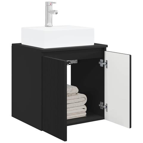 Mobile Lavabo da Parete Nero 49,5 x 41 x 62,5 cm - Foto 2