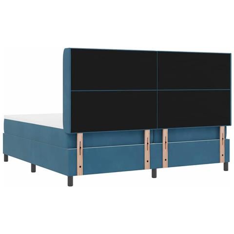 Letto a molle con materasso Blu 100 x 200 cm Velluto - Foto 9