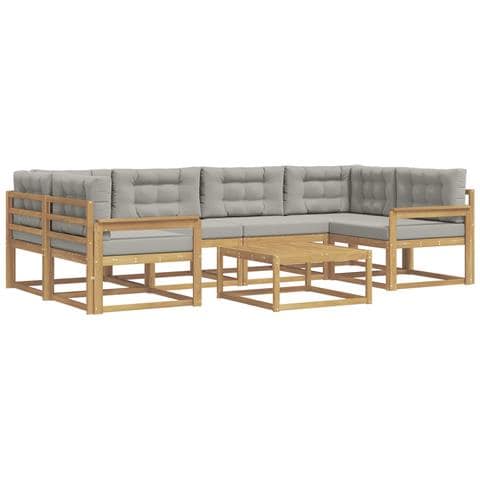 Set di divani da esterno 5 pcs Bianco e Grigio Chiaro - Foto 1