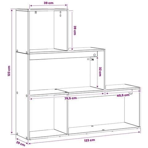 Libreria divisoria 123 x 29 x 123 cm Legno ingegnerizzato - Foto 9