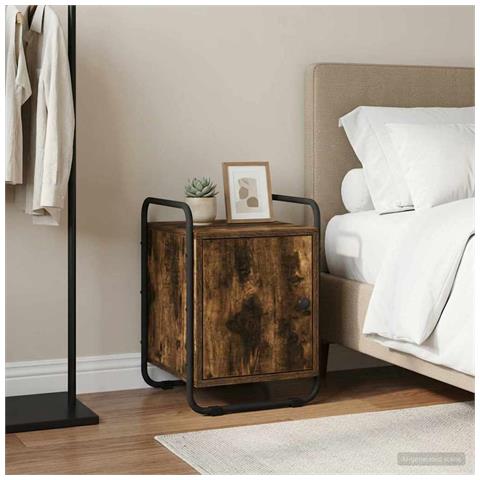Armadio da Notte Rovere Fumo Legno ingegnerizzato - Foto 2