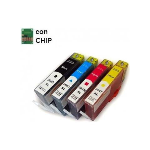 4 Cartucce Compatibili Hp 364 Xl 1 Nera + 1 X Colore Con Chip - Foto 1
