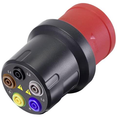 Adattatore Per Misurazioni [ spina Cee 32 A 5 Poli - Presa 4 Mm] Vma-3l 32 Grigio Scuro, Rosso - Foto 1