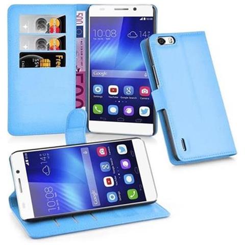 Custodia Compatibile Con Honor 6 Plus In Pastello Blu - Coperchio Protettiva Con Chiusura Magnetica, Funzione Stand E Tasca Per Le Carte - Foto 1