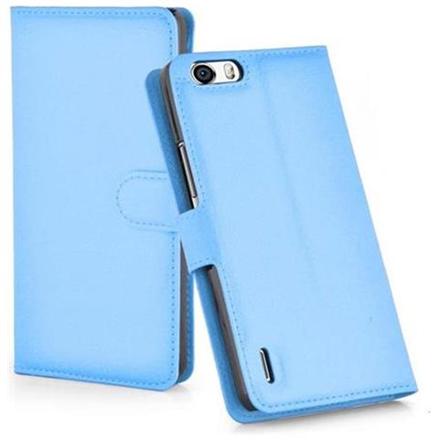 Custodia Compatibile Con Honor 6 Plus In Pastello Blu - Coperchio Protettiva Con Chiusura Magnetica, Funzione Stand E Tasca Per Le Carte - Foto 8