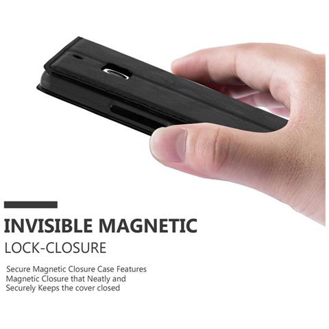 Custodia Compatibile Con Nokia Lumia 929 / 930 In Nero Di Notte - Coperchio Protettiva Con Chiusura Magnetica, Funzione Stand E Tasca Per Le Carte - Foto 5
