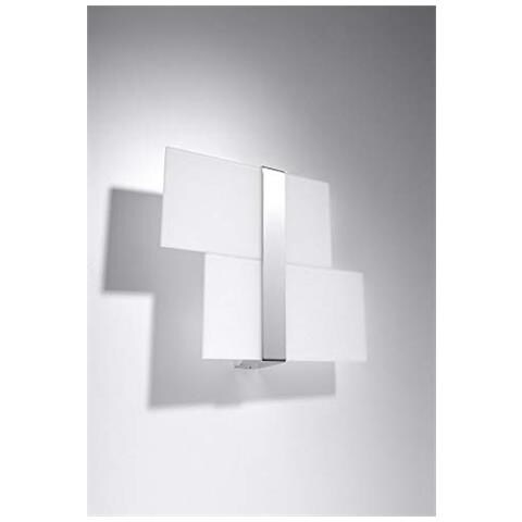 Novità! Applique Cromo Per Salotto - Metallo E Vetro - Massimo Sl. 0187 Lampada A Muro Quadrata, Stile Classico, A 2 Luci Led E-27 *** Lampade - I Prezzi Più Bassi Su Amazon! - Foto 2