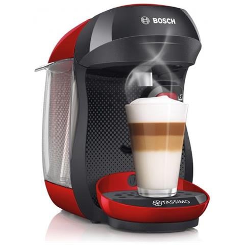 Macchina da Caffè Espresso Automatica Tassimo Happy TAS1003 Serbatoio 0.7 Lt. Potenza 1400 Watt Colore Nero / Rosso - Foto 2