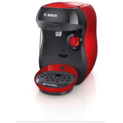Macchina da Caffè Espresso Automatica Tassimo Happy TAS1003 Serbatoio 0.7 Lt. Potenza 1400 Watt Colore Nero / Rosso - Foto 1