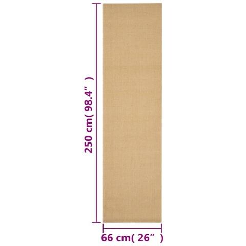 Tappeto in Sisal Naturale 66 x 250 cm - Foto 2