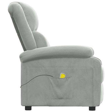 Poltrona Massaggiante Reclinabile Verde Chiaro in Velluto - Foto 2