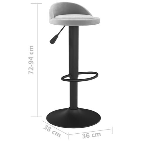 Sgabello Da Bar Grigio Chiaro In Velluto - Foto 10