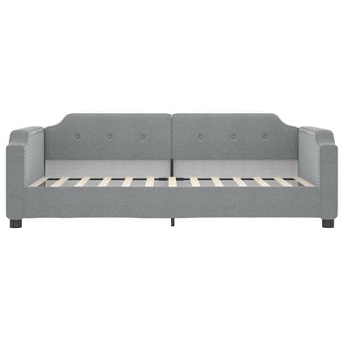 Divano Letto Con Materasso Grigio Chiaro 100x200 Cm In Tessuto - Foto 9