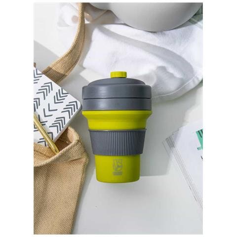 Silicone Collapsible Travel Mug 350ml. - Yellow - Foto 1