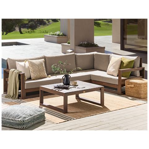 Set Da Giardino Modulare Sinistro 4 Posti Legno D'acacia Scuro Timor Ii - Foto 1