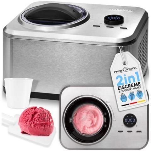 Proficook Pc-icm 1268 Gelatiera Compressore 1,5 L 150 W Acciaio Inossidabile - Foto 1
