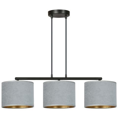 Lampada A Sospensione Hilde - Nero, Grigio - Acciaio Verniciato A Polvere, Tessuto - 72x100x18 Cm - Foto 1