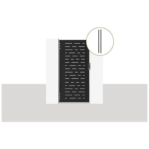 Cancello In Acciaio 1m Nali Arlberg H. 200cm Nero Opaco + 2 Pali Dario In Acciaio - Foto 1