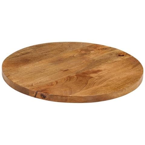 Piano Per Tavolo 50x2,5cm Rotondo In Legno Massello Di Mango - Foto 2