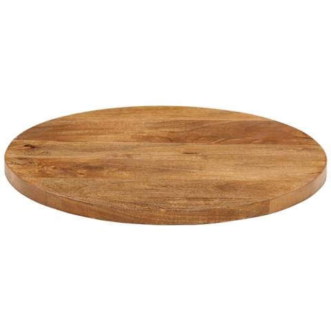 Piano Per Tavolo 50x2,5cm Rotondo In Legno Massello Di Mango - Foto 3