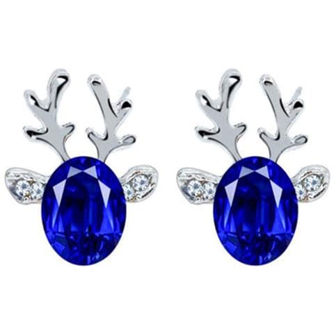 Orecchini In Argento Con Renna Per Natale - Blu - Foto 1