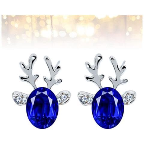 Orecchini In Argento Con Renna Per Natale - Blu - Foto 4