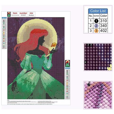 Diamante Pittura Principesse 5d Kit Fai Da Te 30x40 Cm - Foto 2