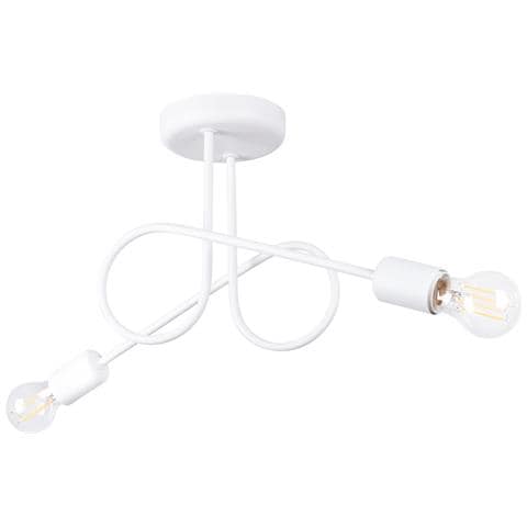 Lampadario Loop 2 Bianco Sl. 1471 - Minimalista Lampadario Bianco 25.5x57x18 Cm - Foto 1